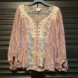 Sheer Boho Lace Embellished Top